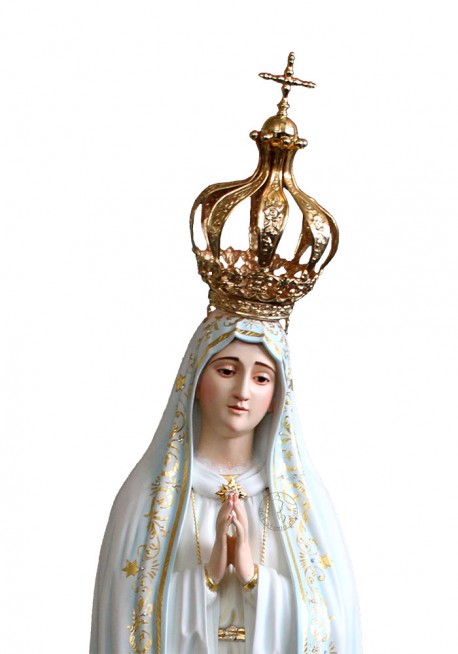 Coroa em Metal banhada a Ouro para Nossa Senhora de Fátima Capelinha 105cm