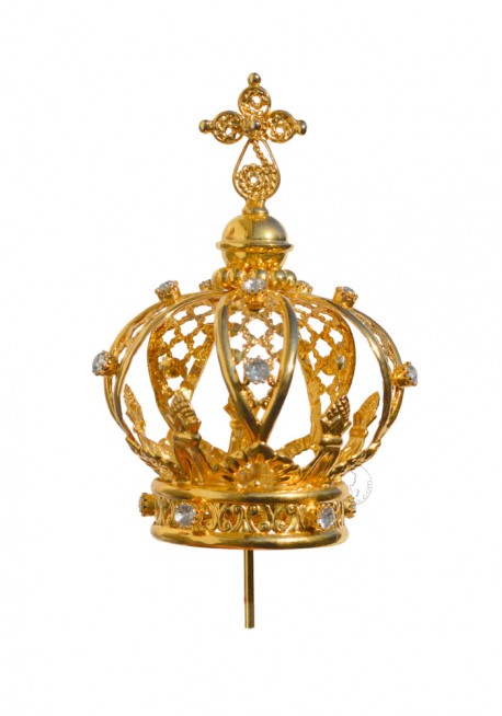Coroa em Metal banhada a Ouro, para NSF com 70cm a 75cm