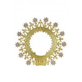 Aureola de Metal Dorado para el Inmaculado Corazón de María 80cm a 103cm