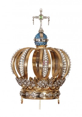 Coroa em Metal banhada a Ouro para Nossa Senhora de Fátima Capelinha, 70cm a 90cm