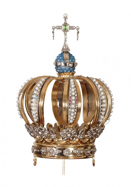 Corona de Metal bañada en Oro para Nuestra Señora de Fátima Capelinha, 70cm a 90cm