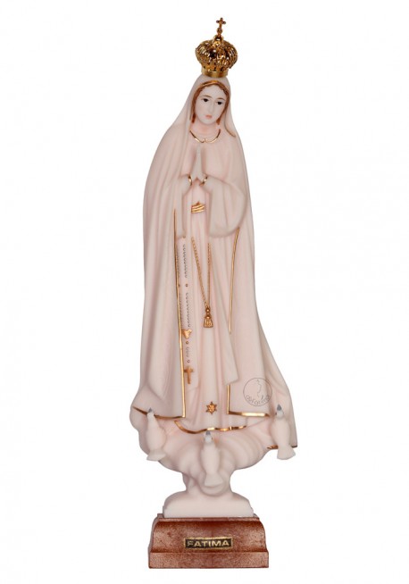 Nossa Senhora de Fátima Capelinha, Imitação de Marfim c/ Galão 28cm