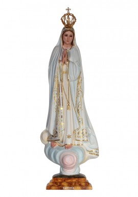 Nossa Senhora de Fátima, Pintura a Óleo e Ouro Fino 73cm