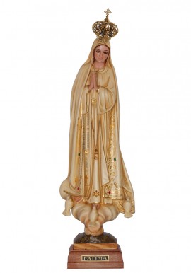 Nuestra Señora de Fátima, patinada con ojos de cristal
