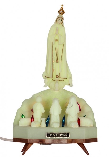 Aparição de Fátima, Luminosa c/ Galão, Música e Luz 24cm