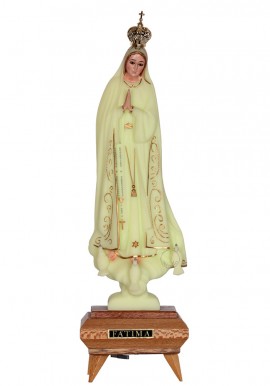 Nuestra Señora de Fátima, Luminosa con Música, Bordadura y Ojos de Cristal
