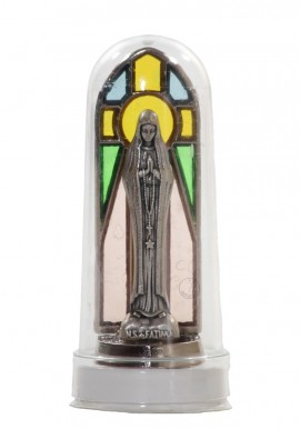 Nossa Senhora de Fátima Peregrina, Bronze em Redoma 9cm