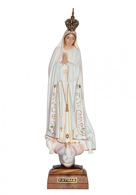 Nossa Senhora de Fátima, Clássica c/ Olhos Pintados 45 cm